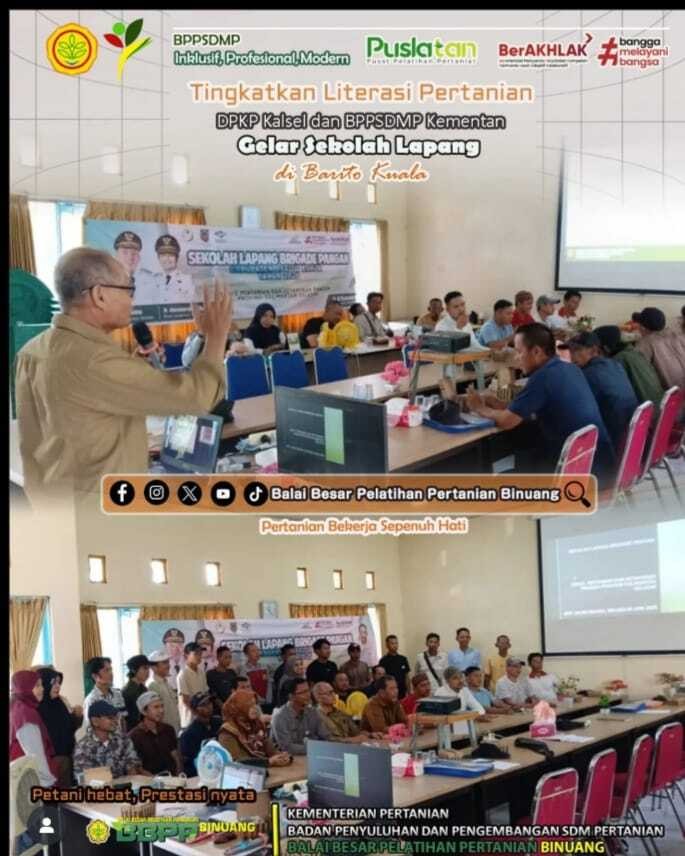Tingkatkan Literasi, Kementerian Pertanian bersama DPKP Kalsel Gelar Sekolah Lapang di Barito Kuala