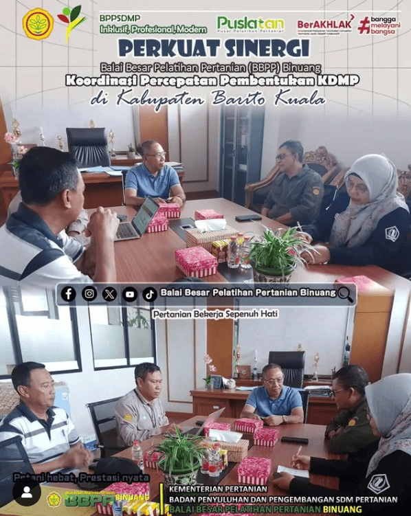 Samakan Persepsi Terkait Pembentukan KDMP, UPT Pelatihan Kementan Laksanakan Koordinasi Dengan Pemerintah Kabupaten Barito Kuala