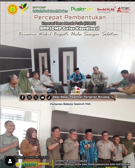 Kapuslatan BPPSDMP Kementan Laksanakan Percepatan Pembentukan KDMP Di Kabupaten HSS
