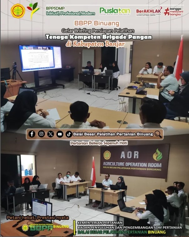 BBPP Binuang Gelar Briefing Persiapan Pelatihan Tenaga Kompeten Brigade Pangan di Kabupaten Banjar