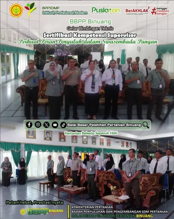 Latih Teknis Metodologi Penyuluh Pertanian, BPPSDMP Kementerian Pertanian Selenggarakan Bimtek Sertifikasi Kompetensi Level Supervisor