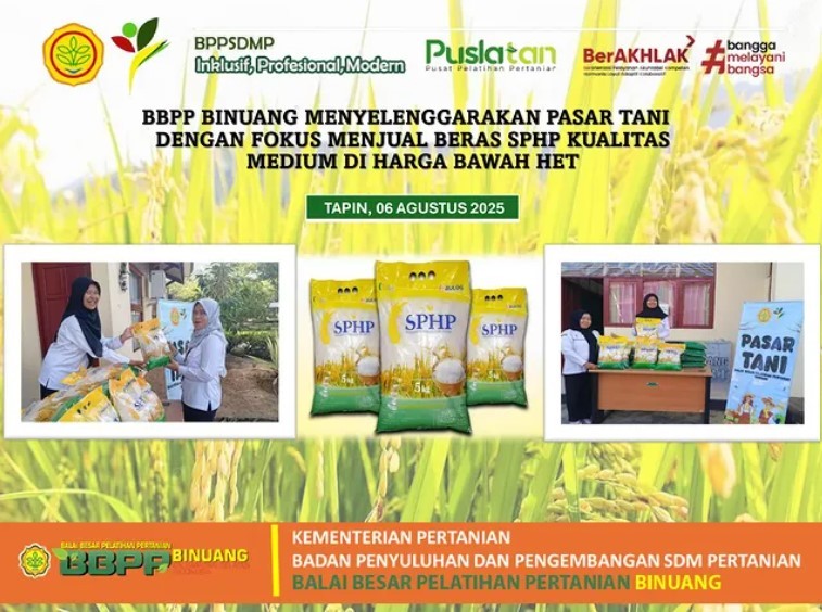 BBPP Binuang Adakan Pasar Tani, Fokus Jual Beras SPHP di Bawah HET
