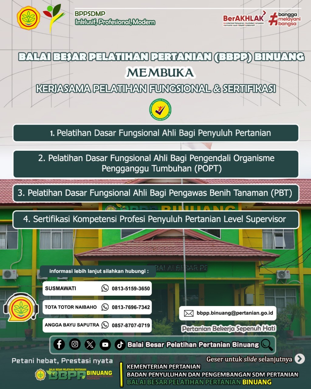 Kerja Sama Pelatihan  Swadaya  - Pelatihan Fungsional   Sertifikasi