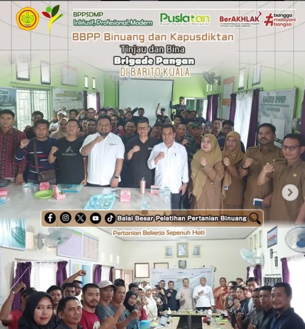 Kapusdiktan Tinjau dan Bina Brigade Pangan Barito Kuala