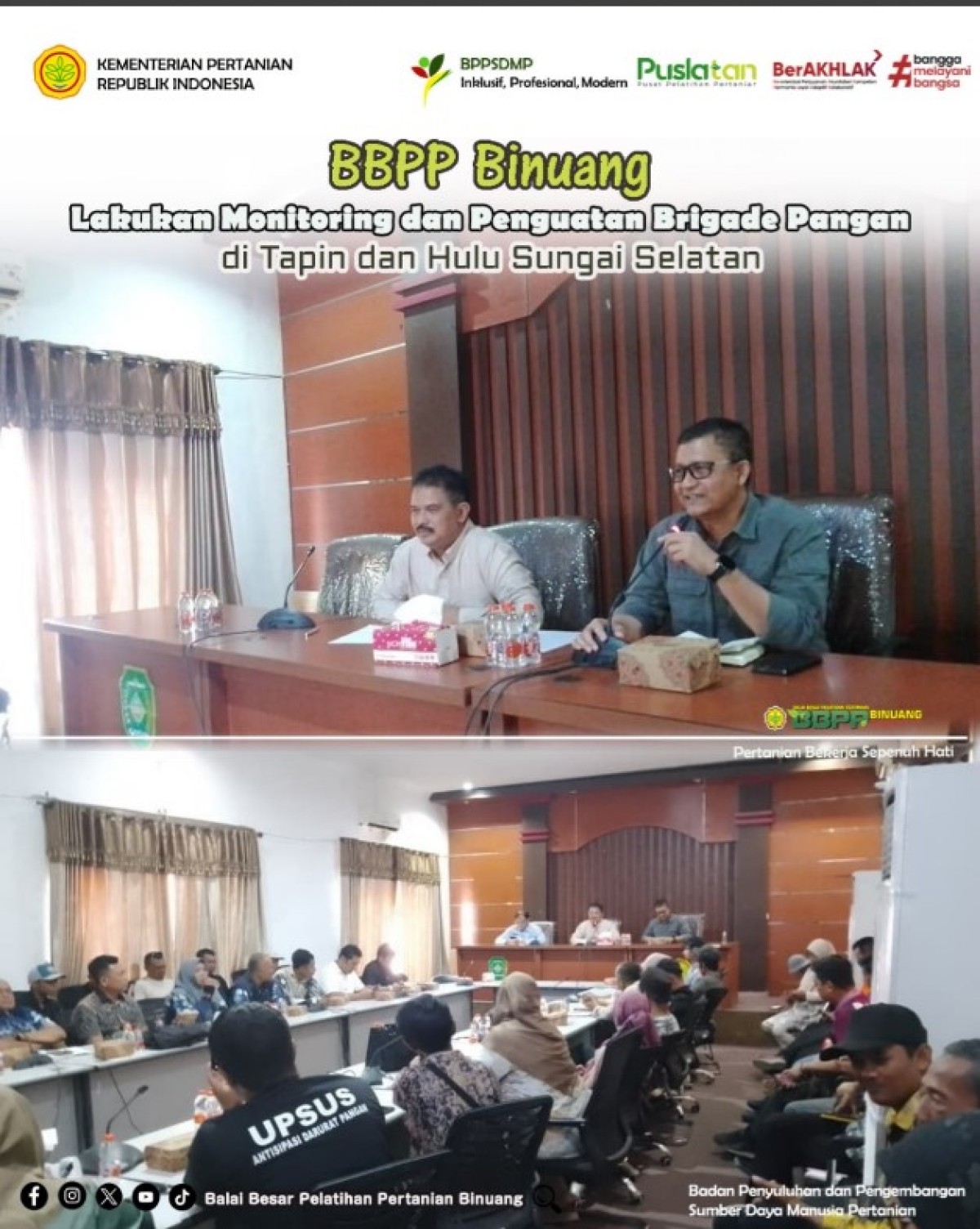 UPT Pelatihan Kementan Lakukan Penguatan Brigade Pangan di Kabupaten Tapin dan Hulu Sungai Selatan